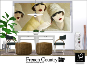 Sims 4 — French Country Dining Room by ALGbuilds — A French Country dining room, with a modern twist. Enjoy! 
