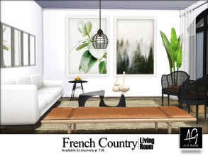 Sims 4 — French Country Living Room by ALGbuilds — A modern take on a French Country living room. Enjoy! 