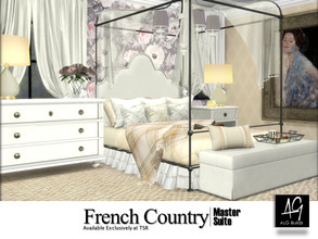 Sims 4 — French Country Master Suite by ALGbuilds — An elegant master suite, decorated in beautiful pastel tones of
