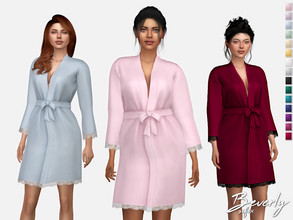 Sims 4 — Beverly Robe by Sifix2 — A short silk robe with a lace trim available in 15 colors for teen, young adult and