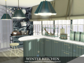 Sims 4 — Winter Kitchen by dasie22 — Winter Kitchen is a contemporary room. Please, use code "bb.moveobjects
