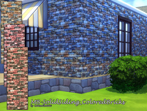 Sims 4 — Solid Siding Colored Bricks by matomibotaki — MB-SolidSiding_ColoredBricks Rough stone wall with colored bricks