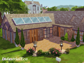 Sims 4 — IndustrialEco | No CC by GenkaiHaretsu — Small eco modern house with industrial vibes