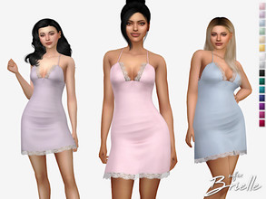 Sims 4 — Brielle Negligee by Sifix2 — A short silk negligee with lace trims available in 15 colors for teen, young adult