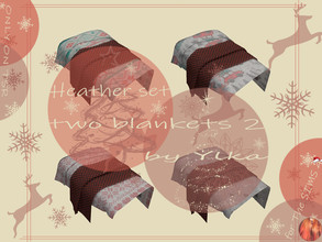 Sims 4 — [SJB] Heather set two blankets 2 by Ylka by Ylka — Two blankets with a Christmas print for a single bed are the