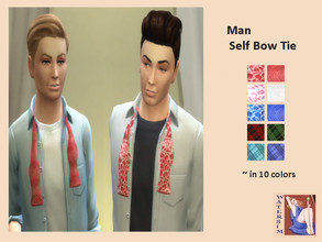 Sims 4 — ws Man Self Bow Tie - RC by watersim44 — Man Self Bow Tie recolor. This it's a standalone recolor, Satin Self