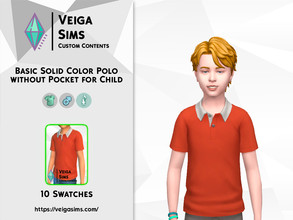 Sims 4 — Basic Solid Color Polo w/out Pocket by David_Mtv2 — There are 12 striped polo version in base game without