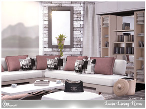 Sims 4 — Lucia Living Room by Moniamay72 — A beautiful bright accent Living Room in modern style.The room is made of