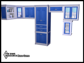 Sims 4 — My Perfect Greek Kitchen Counter Cabinet by seimar8 — Maxis match counter cabinet in Greek blue and white Base