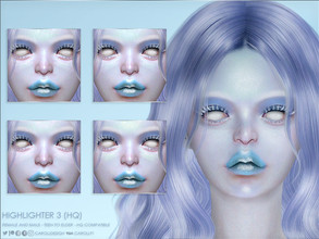 Sims 4 — Highlighter 3 (HQ)  by Caroll912 — A 9-swatch soft and dispersed face highlighter 4 in glittery shades pastel