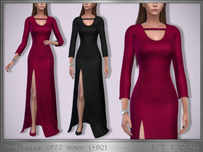 Sims 4 — New Years 2022 Gown. by Pipco — A sleek gown in 15 colors. Base Game Compatible New Mesh All Lods HQ Compatible