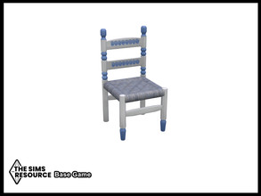 Sims 4 — My Perfect Greek Kitchen Dining Chair by seimar8 — Maxis match dining chair in blue and white with a Greek