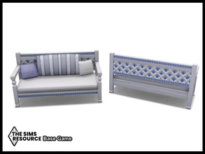 Sims 4 — My Perfect Greek Kitchen Lazyday Loveseat by seimar8 — Maxis match loveseat in nautical shades of blue and white