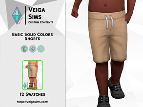 Sims 4 — Basic Solid Colors Shorts for Toddler by David_Mtv2 — Available in 12 swatches for toddler only. I converted the