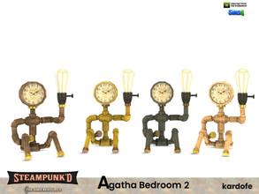 Sims 4 — Steampunked_Agatha Bedroom_TableLamp by kardofe — Table lamp made with pipes, a cute character holding a light