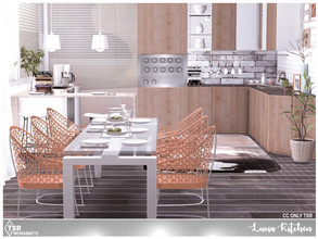 Sims 4 — Lucia Kitchen by Moniamay72 — A beautiful bright accent Kitchen in modern style.The room is made of small walls.