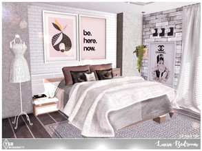 Sims 4 — Lucia Bedroom by Moniamay72 — A beautiful bright accent Bedroom in modern style.The room is made of small walls.
