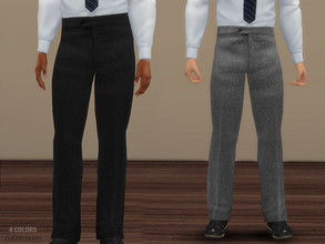 Sims 4 — Wayne - Men's Formal Pants by CherryBerrySim — Classic style formal pants with a button for male sims. 4 colors