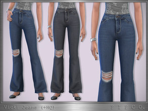 Sims 4 — Vicki Jeans (Flared). by Pipco — Flared jeans in 3 colors. Base Game Compatible New Mesh All Lods HQ Compatible