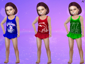 Sims 4 — Baby swimsuit by MeuryVidal — A cute dolphin print swimsuit for your baby.
