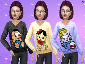 Sims 4 — Monica's Turma characters sweater by MeuryVidal — A beautiful children's sweater with characters from Monica's