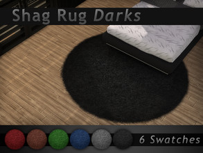 Sims 4 — Shag Rug (Darks) by RoyIMVU — Fuzzy round rug to be used as a cozy accent. 