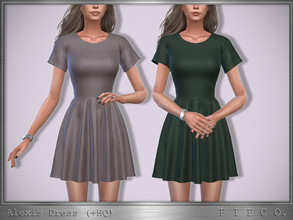 Sims 4 — Alexis Dress II by Pipco — A casual dress in 20 colors. Base Game Compatible New Mesh All Lods HQ Compatible