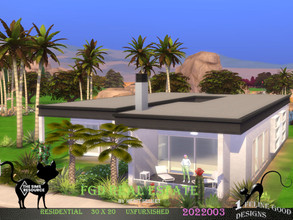 Sims 4 — FGD RealEstate 2022003 by Merit_Selket — A contemporary Bungalow, build in Oasis Springs 30 x 20 NO CC used