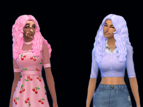 Sims 4 — Island Living Wavy Hair  by Lunaccm — 7 Swatches and is Part of me trying to Recolor all the hairs from the sims