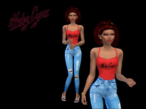 Sims 4 — Miley Cryus Tank by sweetheartwva — A Miley Cryus Tank top. EA Recolor