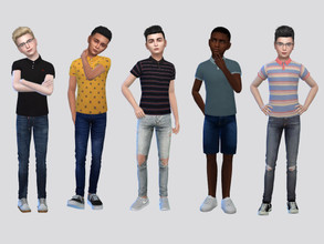 Sims 4 — Joshua Casual Polo Boys by McLayneSims — TSR EXCLUSIVE Standalone item 10 Swatches MESH by Me NO RECOLORING