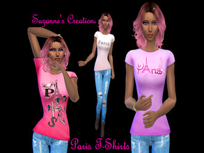 Sims 4 — Paris T-Shirts by sweetheartwva — Paris T-shirts for your Sim ladies who wish they can go to Paris but cant