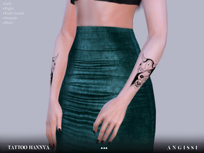 Sims 4 — Tattoo-Hannya by ANGISSI — * 3 options (right,left,both hand) * HQ compatible * FEMALE+MALE * Works with all