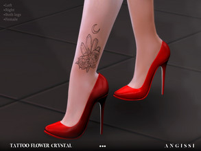 Sims 4 — Tattoo-Flower Crystal by ANGISSI — * 3 black options (right,left,both legs) * HQ compatible * Female * Works