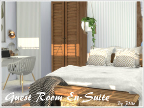 Sims 4 — Villa d'Alt Guest Room En-Suite by philo — A lovely and bright bedroom en-suite for your Sims. Size of the room: