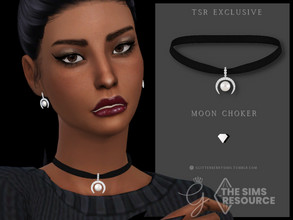 Sims 4 — Moon Choker by Glitterberryfly — A choker that has the midnight moon. 