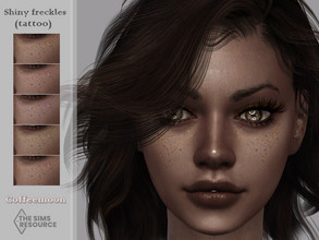 Sims 4 — Shiny freckles (tattoo) by coffeemoon — "Tattoo" category 12 colors: gold, silver, bronze, green,