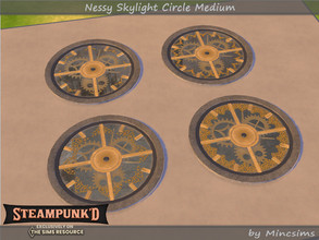 Sims 4 — Steampunked - Nessy Skylight Circle Medium by Mincsims — Basegame Compatible 4 swatches