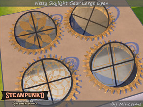 Sims 4 — Steampunked - Nessy Skylight Gear Large Open by Mincsims — Basegame Compatible 4 swatches