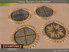 Sims 4 — Steampunked - Nessy Skylight Gear Medium by Mincsims — Basegame Compatible 4 swatches