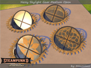 Sims 4 — Steampunked - Nessy Skylight Gear Medium Open by Mincsims — Basegame Compatible 4 swatches