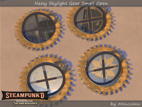 Sims 4 — Steampunked - Nessy Skylight Gear Small Open by Mincsims — Basegame Compatible 4 swatches