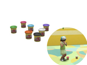 Sims 4 — [Patreon] Functional Toddler Play-dough  by PandaSamaCC — Functional toddler play dough. toddlers can make a