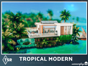 Sims 4 — Tropical Modern - off the grid Eco Home by Summerr_Plays — This tropical modern home is perfect for an