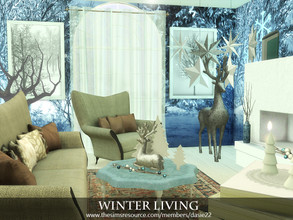 Sims 4 — Winter Living by dasie22 — Winter Living is a magical room. Please, use code "bb.moveobjects on"
