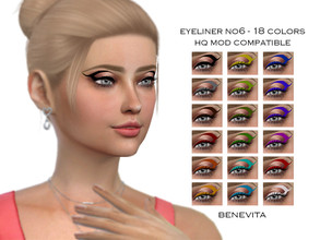 Sims 4 — Eyeliner No6 [HQ] by Benevita — Eyeliner No6 HQ Mod Compatible 18 Colors I hope you like!