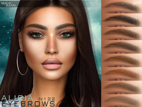 Sims 4 — Alicia Eyebrows N122 by MagicHand — Bushy eyebrows in 13 colors - HQ compatible. Preview - CAS thumbnail