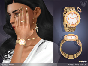 Sims 4 — Roseanne Watch (left wrist) by feyona — This luxurious watch comes in 4 metal colors: yellow, white, rose and