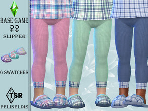 Sims 4 — Plaid Slippers by Pelineldis — Some cute and cosy slippers with plaid print for toddler boys and girls in six