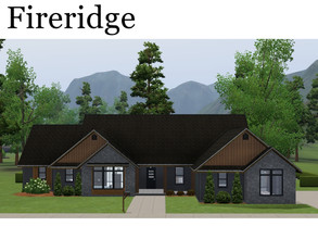 Sims 3 — Fireridge by missyzim — Craftsman style family home. First floor has an open living room/dining room/kitchen,